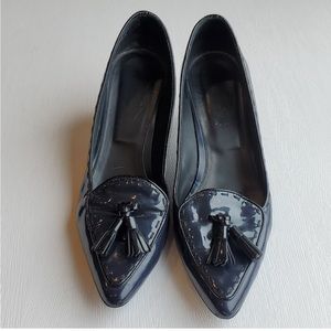 TOD’S - Navy Kitten Heel Loafers